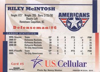 2009-10 Grandstand Tri-City Americans (WHL) #5 Riley McIntosh Back