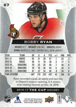 2016-17 Upper Deck The Cup #67 Bobby Ryan Back