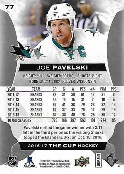 2016-17 Upper Deck The Cup #77 Joe Pavelski Back