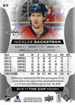 2016-17 Upper Deck The Cup #97 Nicklas Backstrom Back