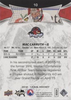 2016-17 Upper Deck AHL - Green #10 Mac Carruth Back