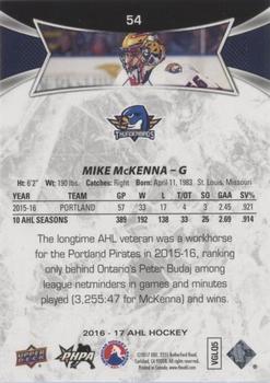 2016-17 Upper Deck AHL - Green #54 Mike McKenna Back