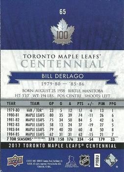 2017 Upper Deck Toronto Maple Leafs Centennial #65 Bill Derlago Back