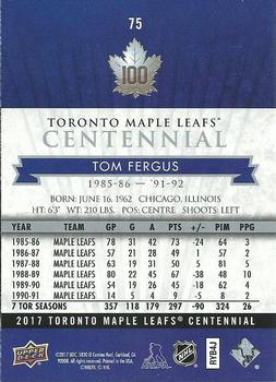 2017 Upper Deck Toronto Maple Leafs Centennial #75 Tom Fergus Back