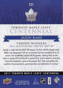 2017 Upper Deck Toronto Maple Leafs Centennial #121 Jason Blake Back