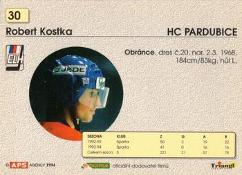 1994-95 APS Extraliga (Czech) #30 Robert Kostka Back