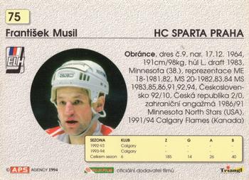 1994-95 APS Extraliga (Czech) #75 Frantisek Musil Back