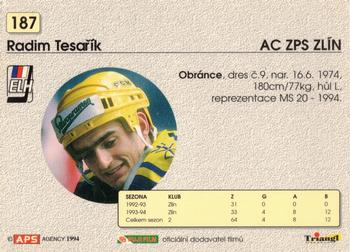 1994-95 APS Extraliga (Czech) #187 Radim Tesarik Back