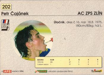1994-95 APS Extraliga (Czech) #202 Petr Cajanek Back