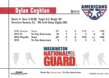2015-16 Grandstand Tri-City Americans (WHL) #NNO Dylan Coghlan Back