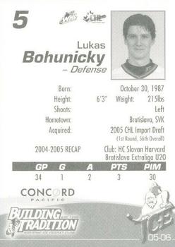 2005-06 Concord Pacific Kootenay Ice (WHL) #NNO Lukas Bohunicky Back