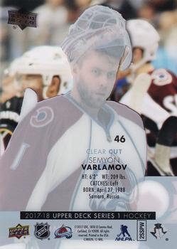 2017-18 Upper Deck - Clear Cut #46 Semyon Varlamov Back