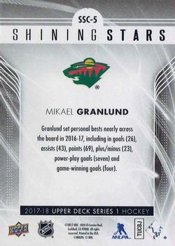 2017-18 Upper Deck - Shining Stars Red #SSC-5 Mikael Granlund Back