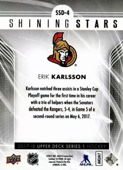 2017-18 Upper Deck - Shining Stars Red #SSD-4 Erik Karlsson Back