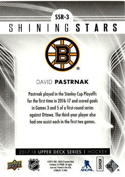 2017-18 Upper Deck - Shining Stars Red #SSR-3 David Pastrnak Back