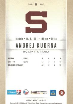 2016-17 OFS Classic Serie I #6 Andrej Kudrna Back
