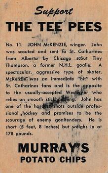 1956-57 Murray's Potato Chips St. Catharines Teepees (OHA) #NNO John McKenzie Back