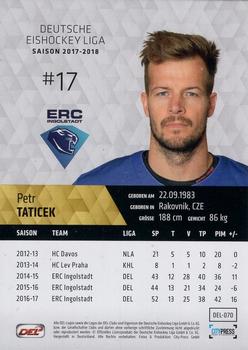 2017-18 Playercards (DEL) #DEL-070 Petr Taticek Back