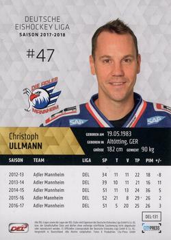 2017-18 Playercards (DEL) #DEL-131 Christoph Ullmann Back