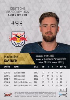 2017-18 Playercards (DEL) #DEL-144 Maximilian Kastner Back
