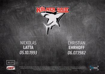 2017-18 Playercards (DEL) #DEL-277 Nick Latta / Christian Ehrhoff Back