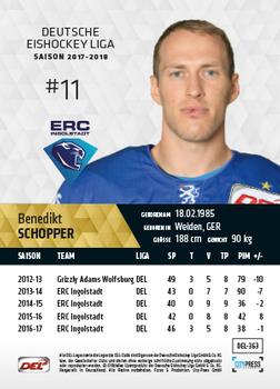 2017-18 Playercards (DEL) #DEL-363 Benedikt Schopper Back