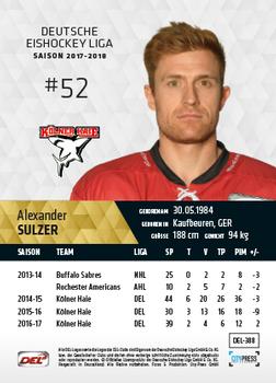 2017-18 Playercards (DEL) #DEL-388 Alexander Sulzer Back
