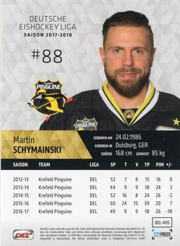 2017-18 Playercards (DEL) #DEL-405 Martin Schymainski Back