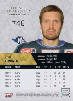 2017-18 Playercards (DEL) #DEL-461 Jussi Timonen Back