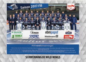 2017-18 Playercards (DEL) #DEL-505 Teamfoto Schwenninger Wild Wings Front