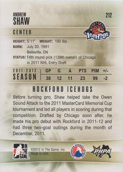 2011-12 In The Game Heroes & Prospects Update #212 Andrew Shaw Back