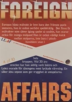 1994-95 Leaf Elit Set (Swedish) - Foreign Affairs #4 Jarmo Myllys Back