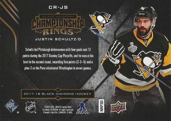 2017-18 Upper Deck Black Diamond - Championship Rings Gold Spectrum #CR-JS Justin Schultz Back
