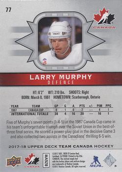 2017-18 Upper Deck Team Canada #77 Larry Murphy Back