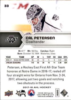 2017-18 Upper Deck AHL #33 Cal Petersen Back