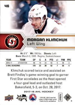 2017-18 Upper Deck AHL #46 Morgan Kimchuk Back