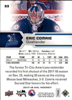 2017-18 Upper Deck AHL #63 Eric Comrie Back