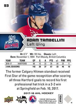 2017-18 Upper Deck AHL #93 Adam Tambellini Back