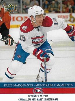 2017 Upper Deck Montreal Canadiens Memorable Moments #MC-2 Cammalleri Nets Habs' 20,000th Goal Front