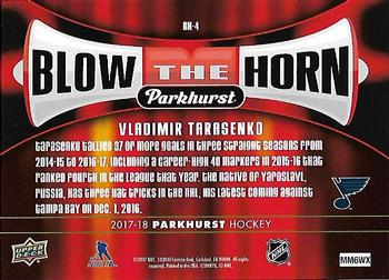 2017-18 Parkhurst - Blow the Horn #BH-4 Vladimir Tarasenko Back