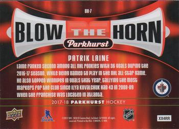 2017-18 Parkhurst - Blow the Horn #BH-7 Patrik Laine Back