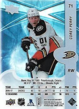 2017-18 Upper Deck Ice #71 Corey Perry Back