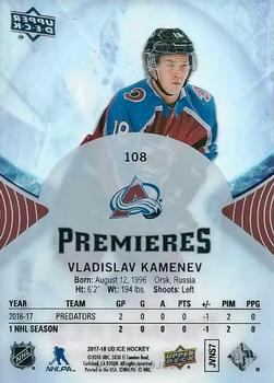2017-18 Upper Deck Ice #108 Vladislav Kamenev Back