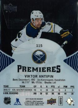 2017-18 Upper Deck Ice #115 Viktor Antipin Back