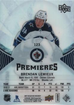 2017-18 Upper Deck Ice #123 Brendan Lemieux Back