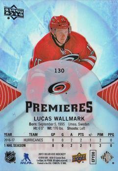 2017-18 Upper Deck Ice #130 Lucas Wallmark Back