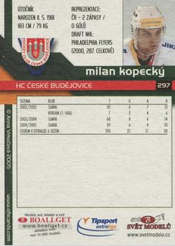 2005-06 Czech OFS #297 Milan Kopecky Back