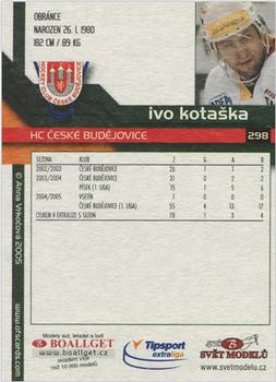 2005-06 Czech OFS #298 Ivo Kotaska Back