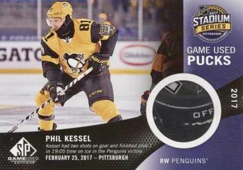 2017-18 SP Game Used - 2017 NHL Stadium Series Game Used Pucks #SSGUP-PK Phil Kessel Front