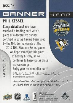 2017-18 SP Game Used - Banner Year 2017 Stadium Series #BSS-PK Phil Kessel Back
